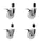 Service Caster 4'' SS Nylon Swivel 1-1/2'' Expanding Stem Caster Set Total Lock Brake, 4PK SCC-SSEXTTL20S414-NYS-112-4 - alternate 1